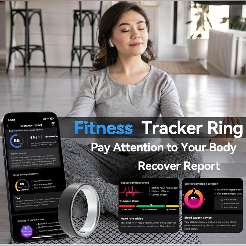 Smart Ring with Silver Finish